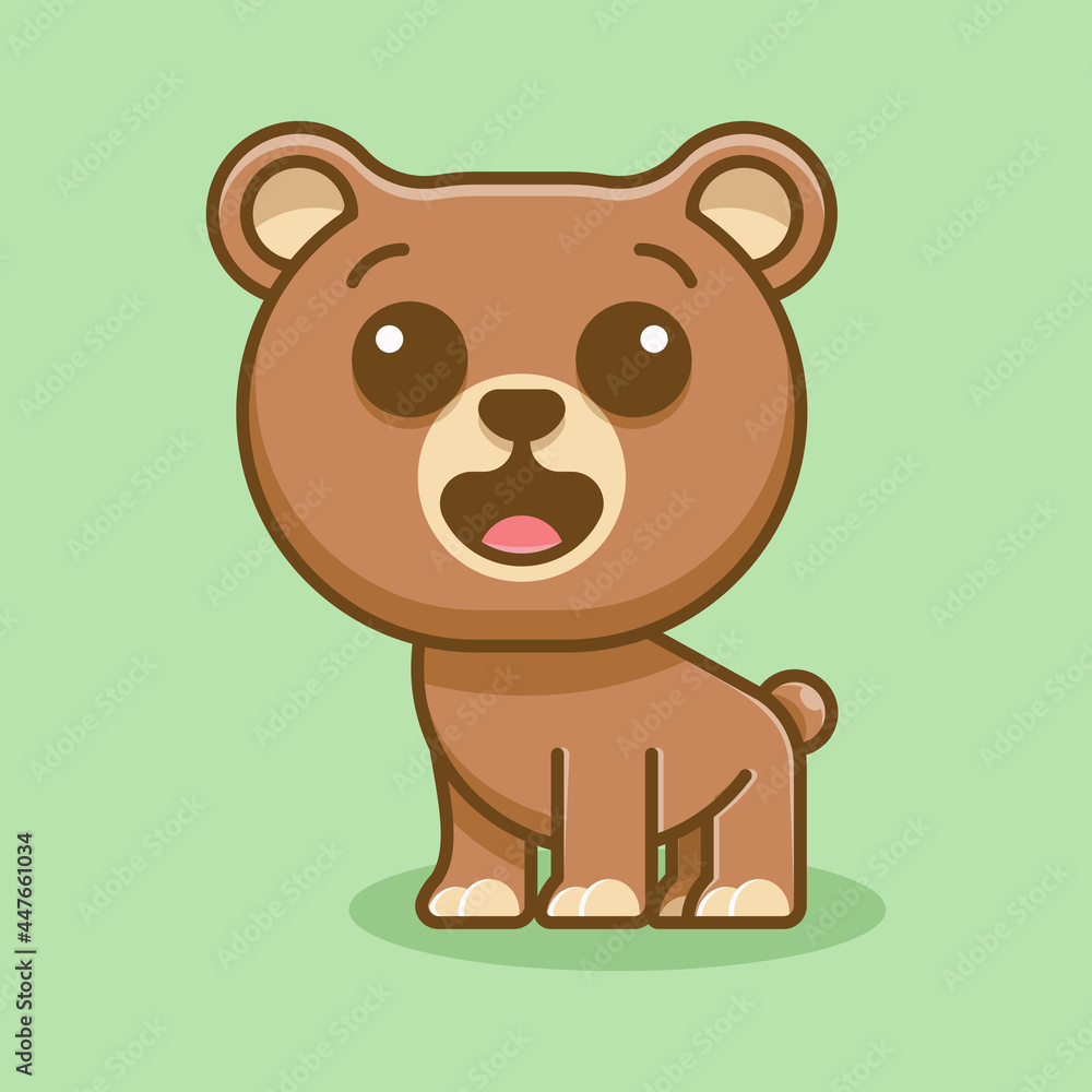 Obraz premium cute bear for icon, logo, sticker and illustration.