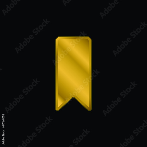 Bookmark gold plated metalic icon or logo vector