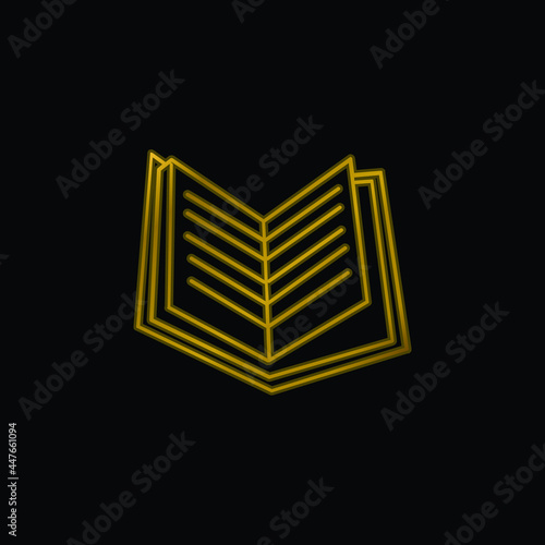 Book With Opened Pages gold plated metalic icon or logo vector
