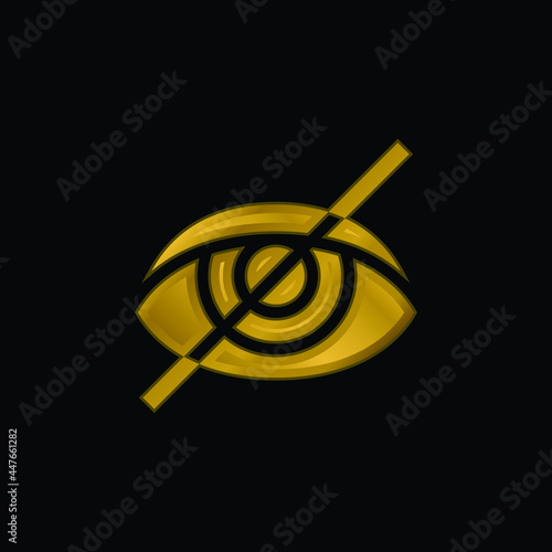 Blind gold plated metalic icon or logo vector