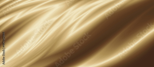 Gold luxury fabric background with copy space 3D illustration
