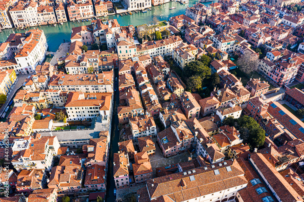 Obraz premium Top view of the old venitian roofs, Venice, Italy