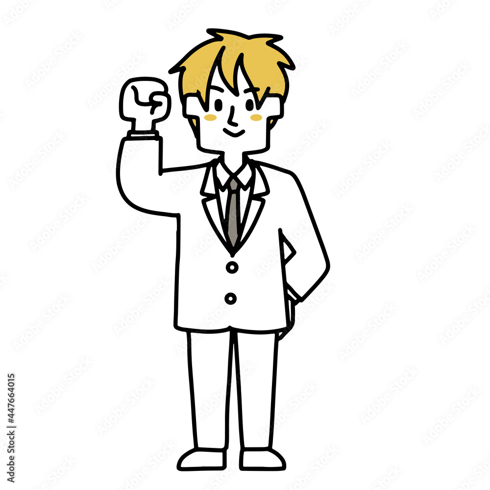 ガッツポーズのサラリーマン