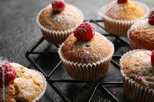Freshly baked raspberry muf...