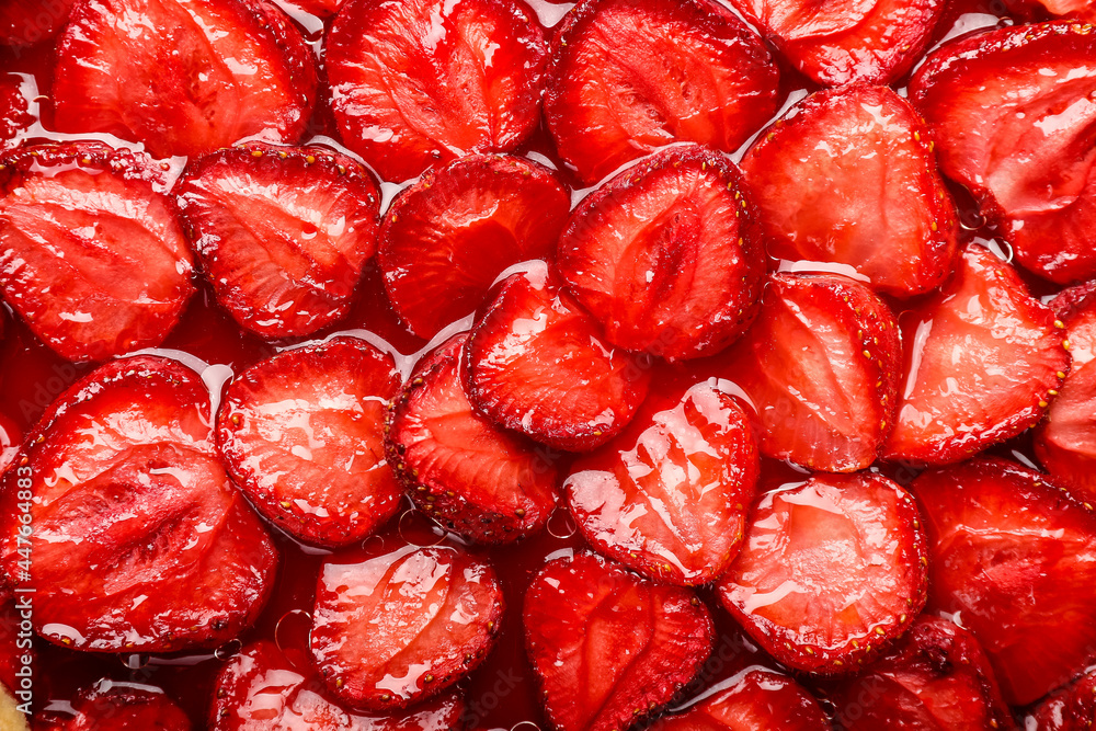 Tasty strawberry pie as background, closeup Tasty strawberry pie as background, closeup