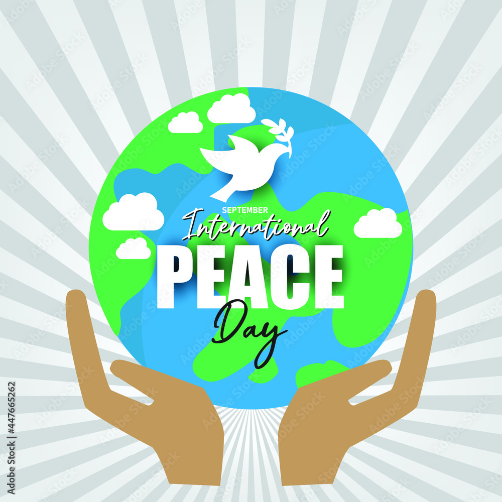 Sep 21 , international peace day. Illustration concept present peace world.