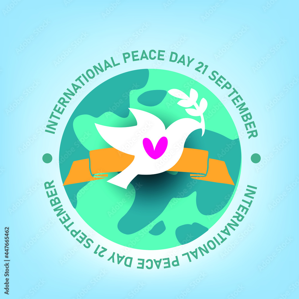 Sep 21 , international peace day. Illustration concept present peace world.