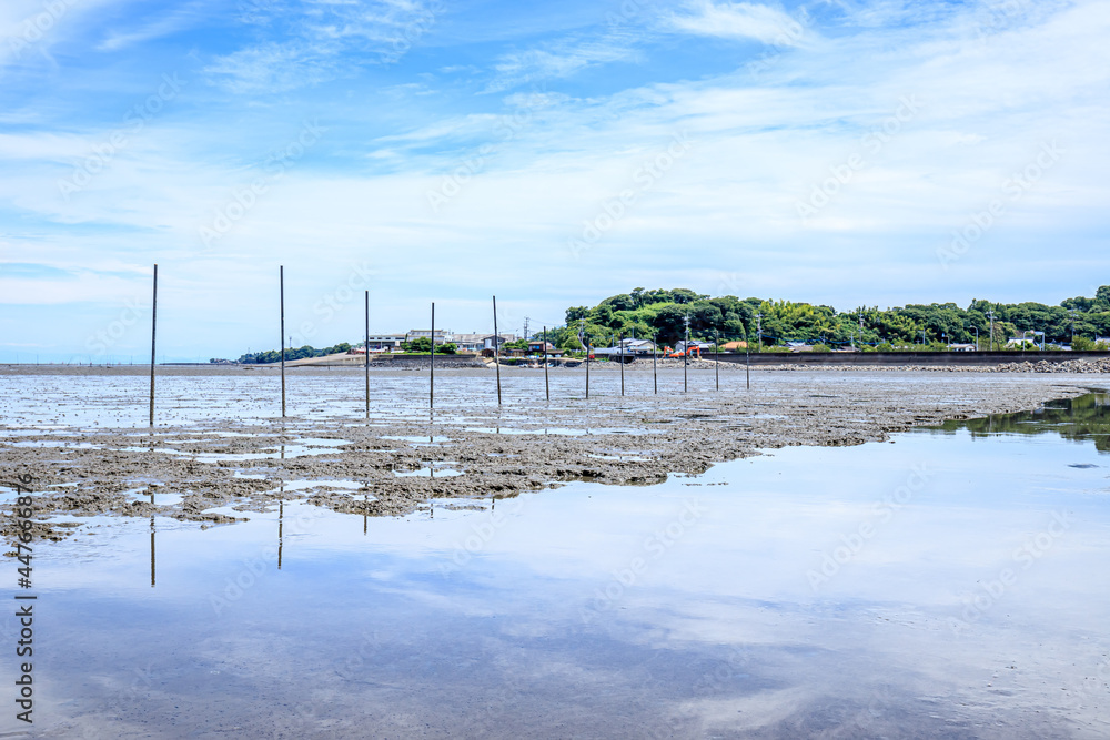 有明海の干潟 佐賀県鹿島市 Ariake Sea tidal flat Saga-ken Kashima city 有明海の干潟 佐賀県鹿島市 Ariake Sea tidal flat Saga-ken Kashima city
