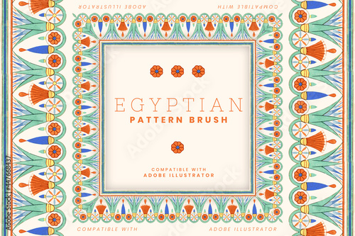 Egyptian pattern brush vector for editable designs