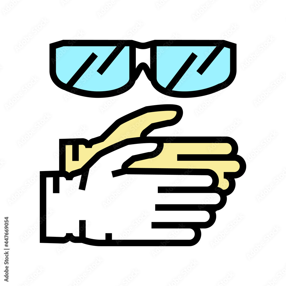 gloves and protective glasses resin art color icon vector. gloves and protective glasses resin art sign. isolated symbol illustration