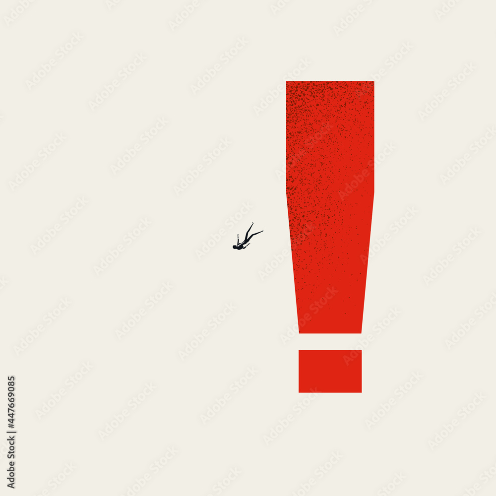 Business risk and danger vector concept. Symbol of warning, bad investment, decision. Minimal illustration. Business risk and danger vector concept. Symbol of warning, bad investment, decision. Minimal illustration.