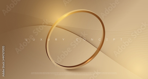 Luxury gold light effected rings background with premium geometric design elements for poster, website and design concepts. Vector illustration EPS 10