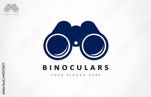 Binoculars logo vector. Handheld Optical Instrument.