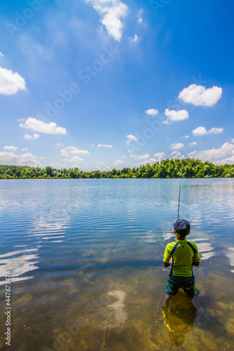 Canvas Print Lake fishing