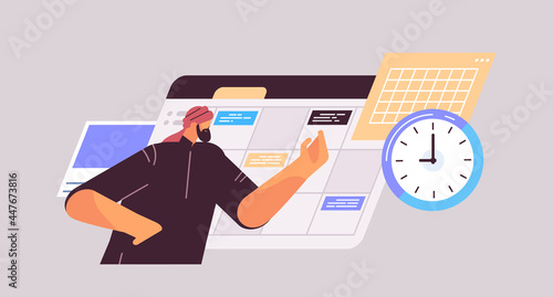 businessman planning day scheduling appointment in online calendar app agenda meeting plan time management deadline