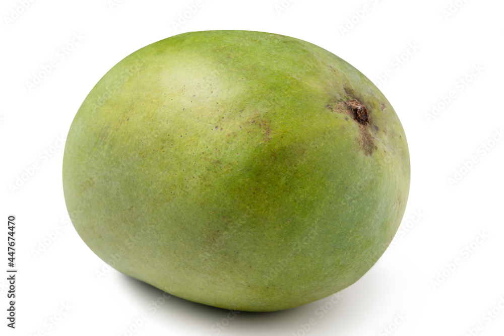 Beautiful delicious green mango isolated on white table background. Beautiful delicious green mango isolated on white table background.