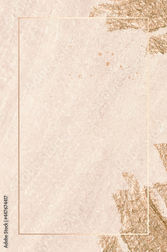 Rectangle gold frame on texture background vector
