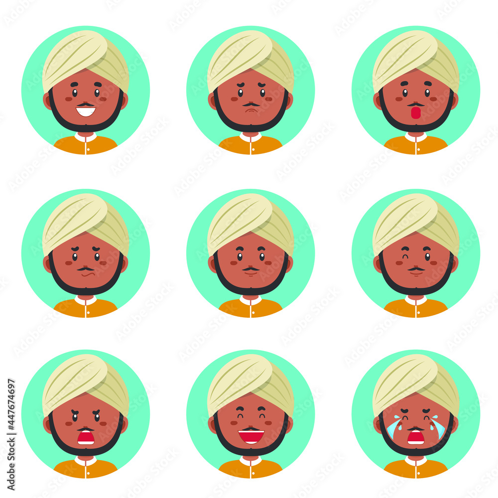 Indian Avatar With Various Expression Indian Avatar With Various Expression