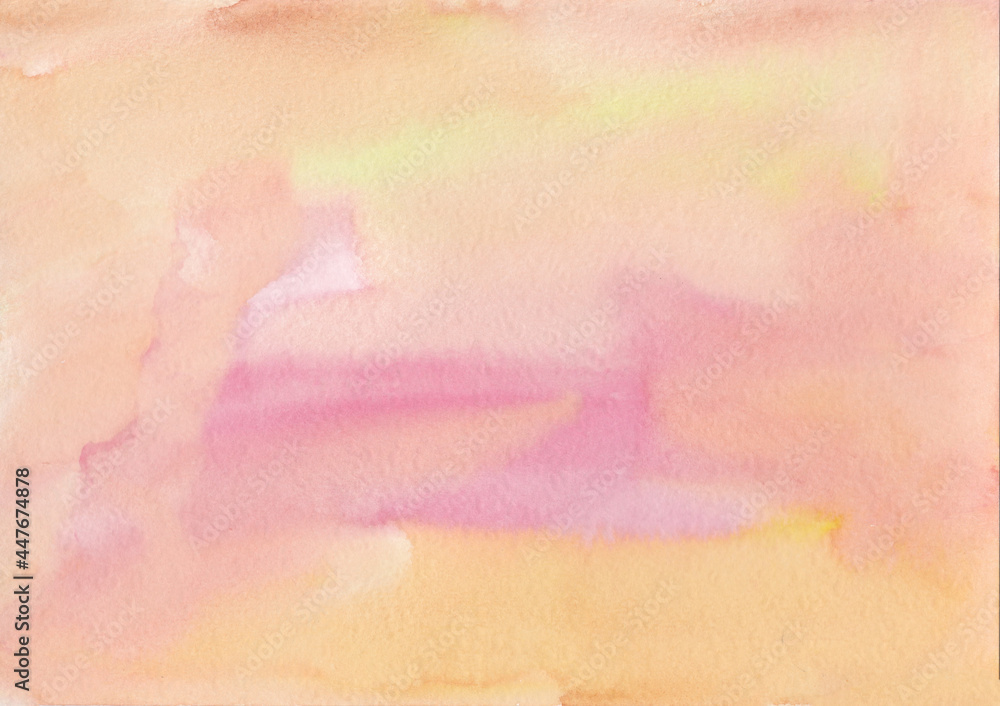 Obraz premium Abstract orange and pink watercolor background. Modern handmade illustration