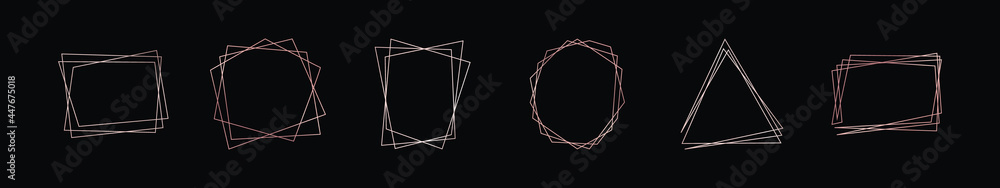 Obraz premium Rose gold geometric polygonal frame