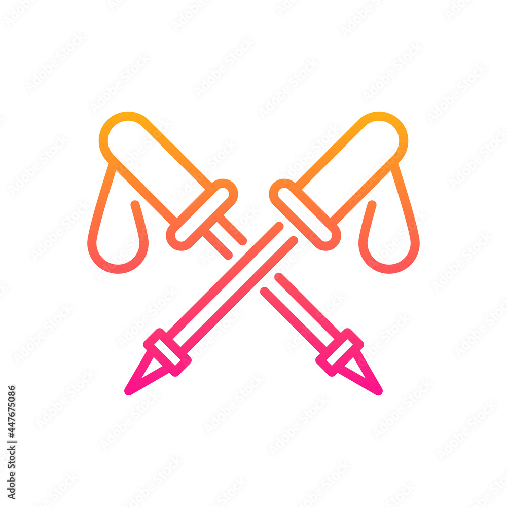 Trekking pole vector gradient icon style illustration. EPS 10 file Trekking pole vector gradient icon style illustration. EPS 10 file