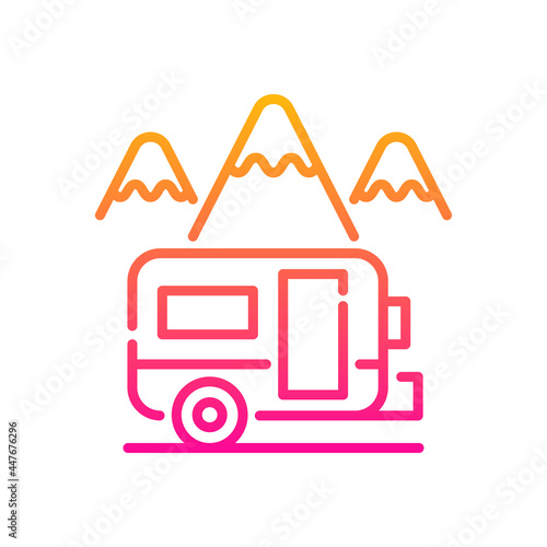 Camper vector gradient icon style illustration. EPS 10 file