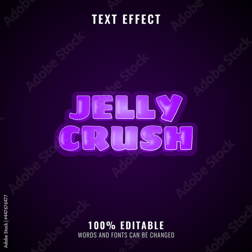 funny violet jelly crush text effect, perfect for your game logo