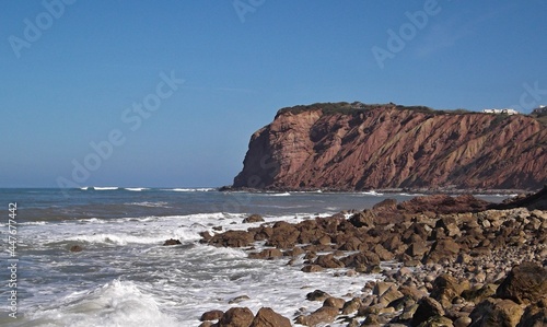 Rough Atlantic coast near Sao Martinho do Porto , Centro - Portugal  photo