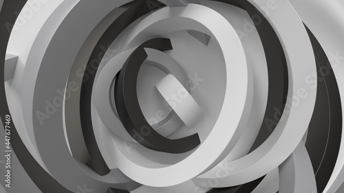 Wallpaper Mural abstract minimal modern background geometry floor wall shapes white gray 3d render Torontodigital.ca