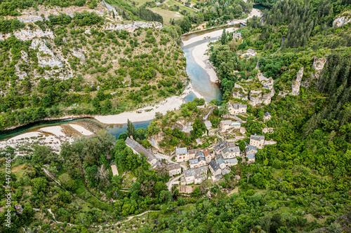 Castelbouc village in the Gorges du Tarn in France photo