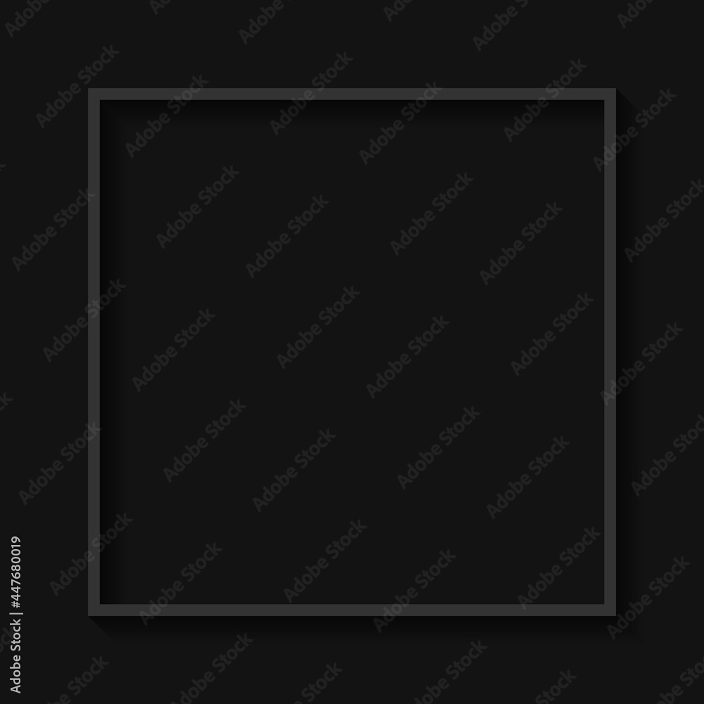 Square gray frame black background vector Square gray frame black background vector