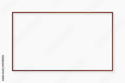 Rectangle bronze frame on white background vector