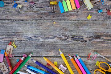 school supplies on the table