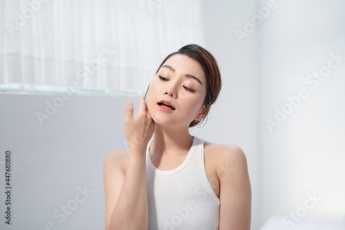 Free Download Beautiful asian woman on white background - GFXLoad