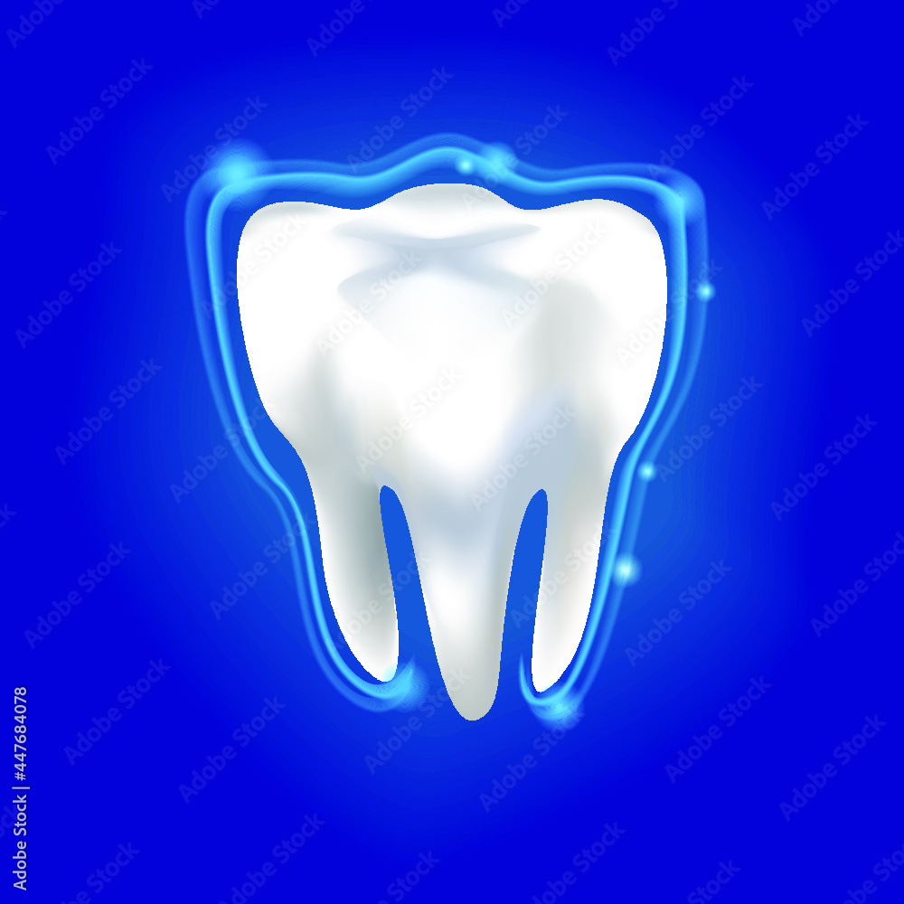 Healthy tooth with glowing effect, template design element Healthy tooth with glowing effect, template design element