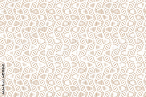 Seamless golden interlaced rounded arc patterned background design resource vector