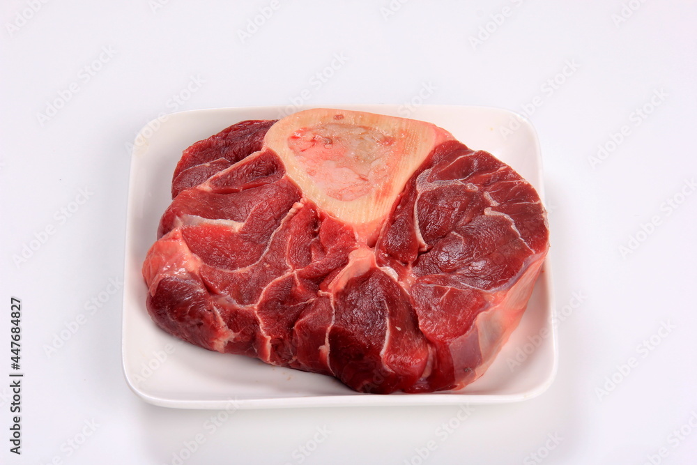 Beef Leg Slice isolated on white background