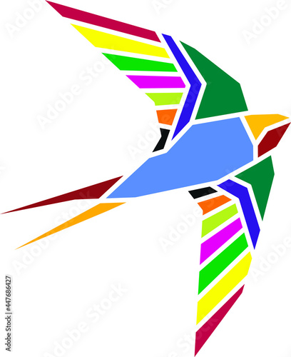 Abstract art of birds 