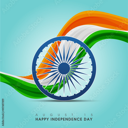 Happy Indian Independence day celebration poster or banner background. Vector illustration.	