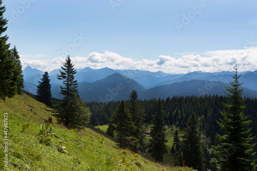 Fototapeta Naklejka Na Ścianę i Meble -  Panorama view at Jochberg mountain in Bavaria, Germany