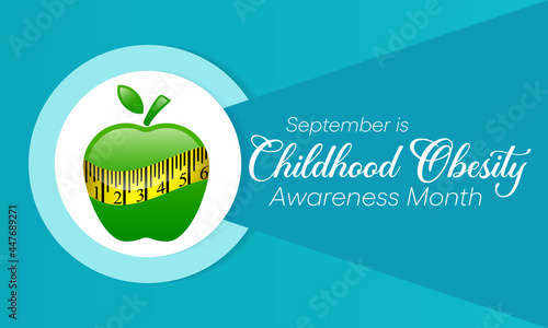 National Childhood Obesity awareness month is observed every year in September to promote healthy growth in children and prevent obesity. Vector illustration