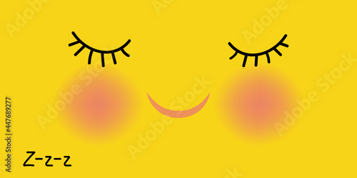 Sleepy face emotion. Snooze concept. Vector illustration.