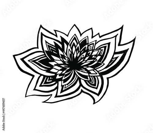 decorative flower painted by pen