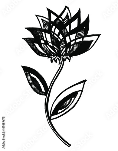 decorative flower painted by pen