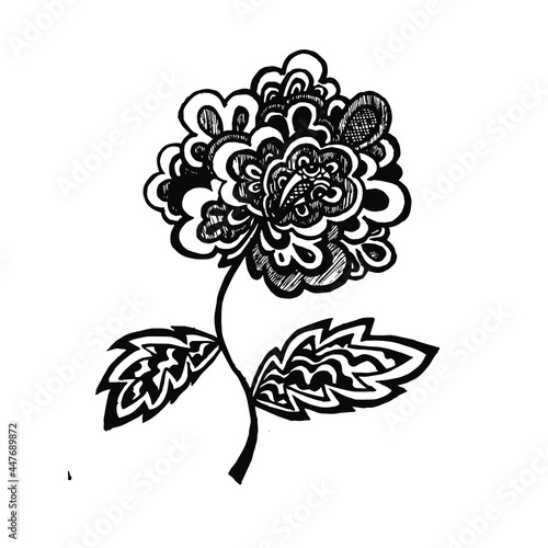 decorative flower painted by pen