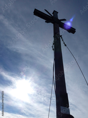 Summit cross Aiplspitze mountain tour in Bavaria, Germany