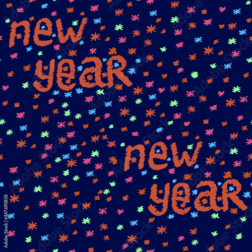 happy new year background. seamless pattern