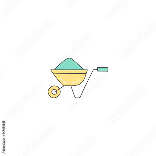 Emty Barrow construction  wheelbarrow icon in color icon  isolated on white background 