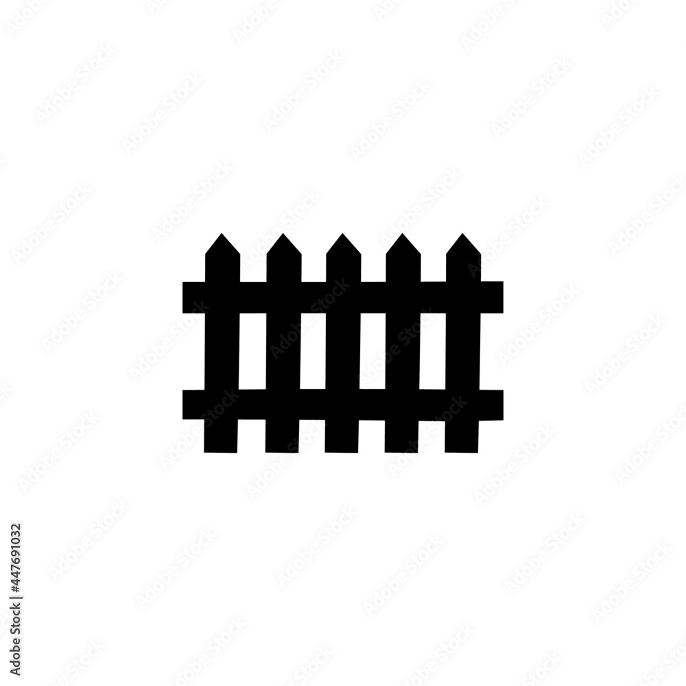 Home fence icon in solid black flat shape glyph icon, isolated on white background Home fence icon in solid black flat shape glyph icon, isolated on white background