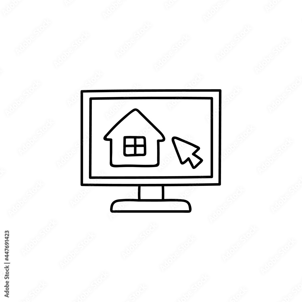 Architecture computer software icon in flat black line style, isolated on white background Architecture computer software icon in flat black line style, isolated on white background